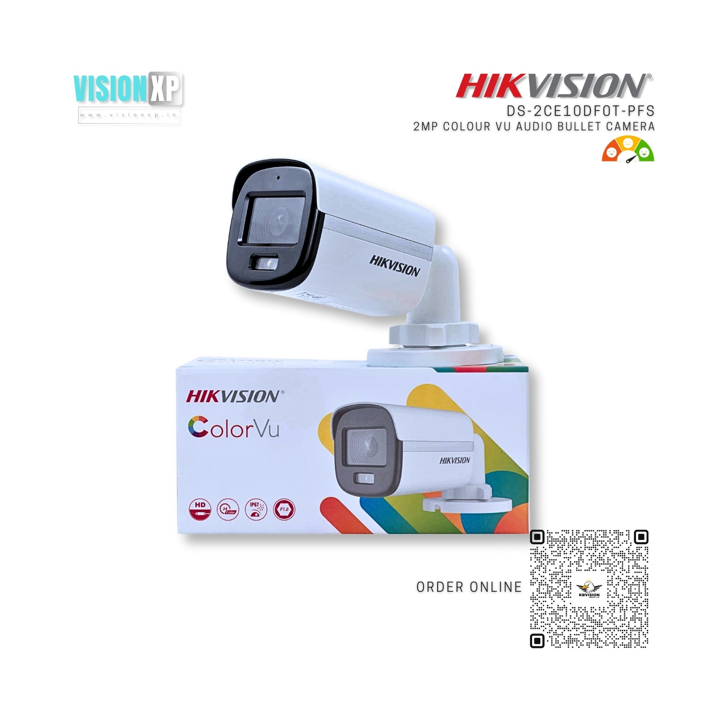 Hikvision DS-2CE10DF0T-PFS 2Mp ColourVU Audio Bullet Camera Hikvision DS-2CE10DF0T-PFS 2Mp ColourVU Audio Bullet Camera